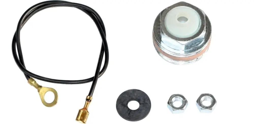 Set bestehend aus einer Verbindung mit Kabel und Anschlussstück sowie Dichtungen und Schrauben, geeignet für den Einsatz mit Produkten von Wolf.